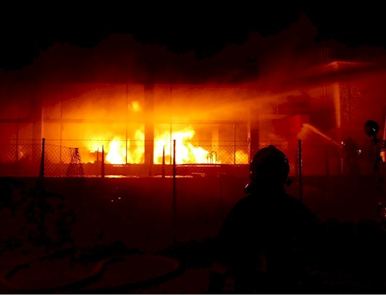 Brand auf dem Gelände der ehemaligen Kindlbrauerei im Industriegebiet
